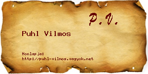 Puhl Vilmos névjegykártya